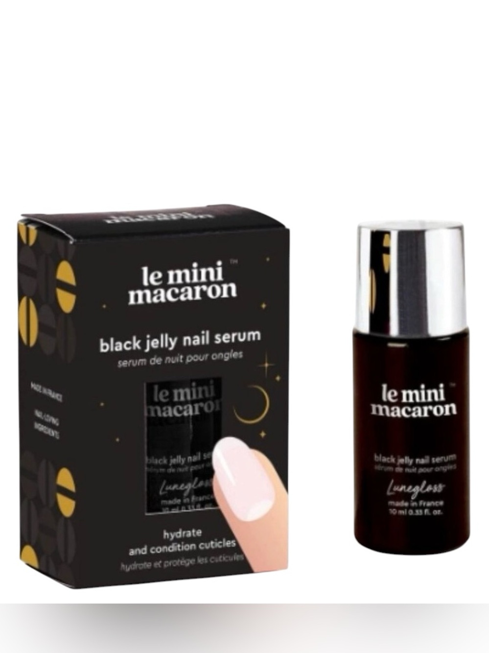 NIB Le Mini Macaron Black Jelly Nail Serum